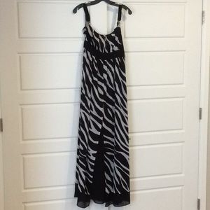 White House Black Market Zebra Print Maxi